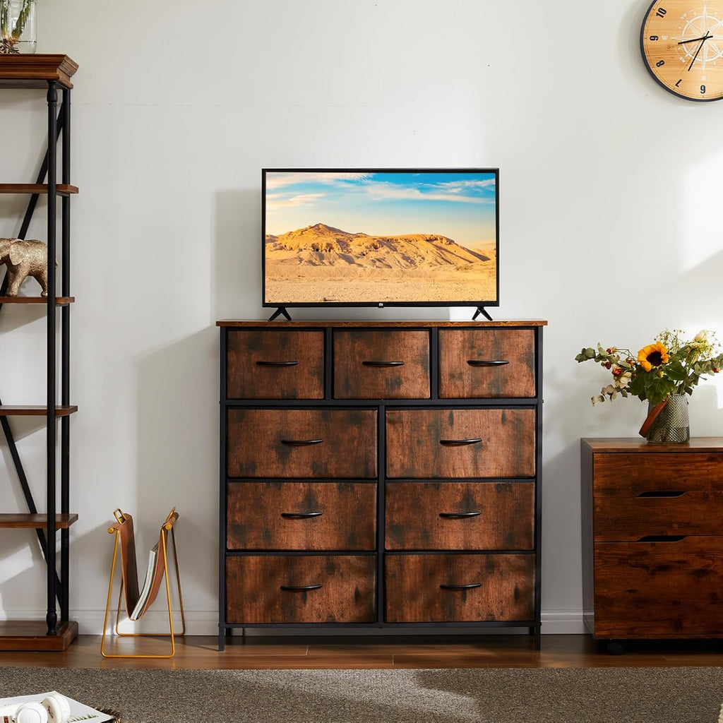 Dresser with 9 Fabric Drawers 39.4"W