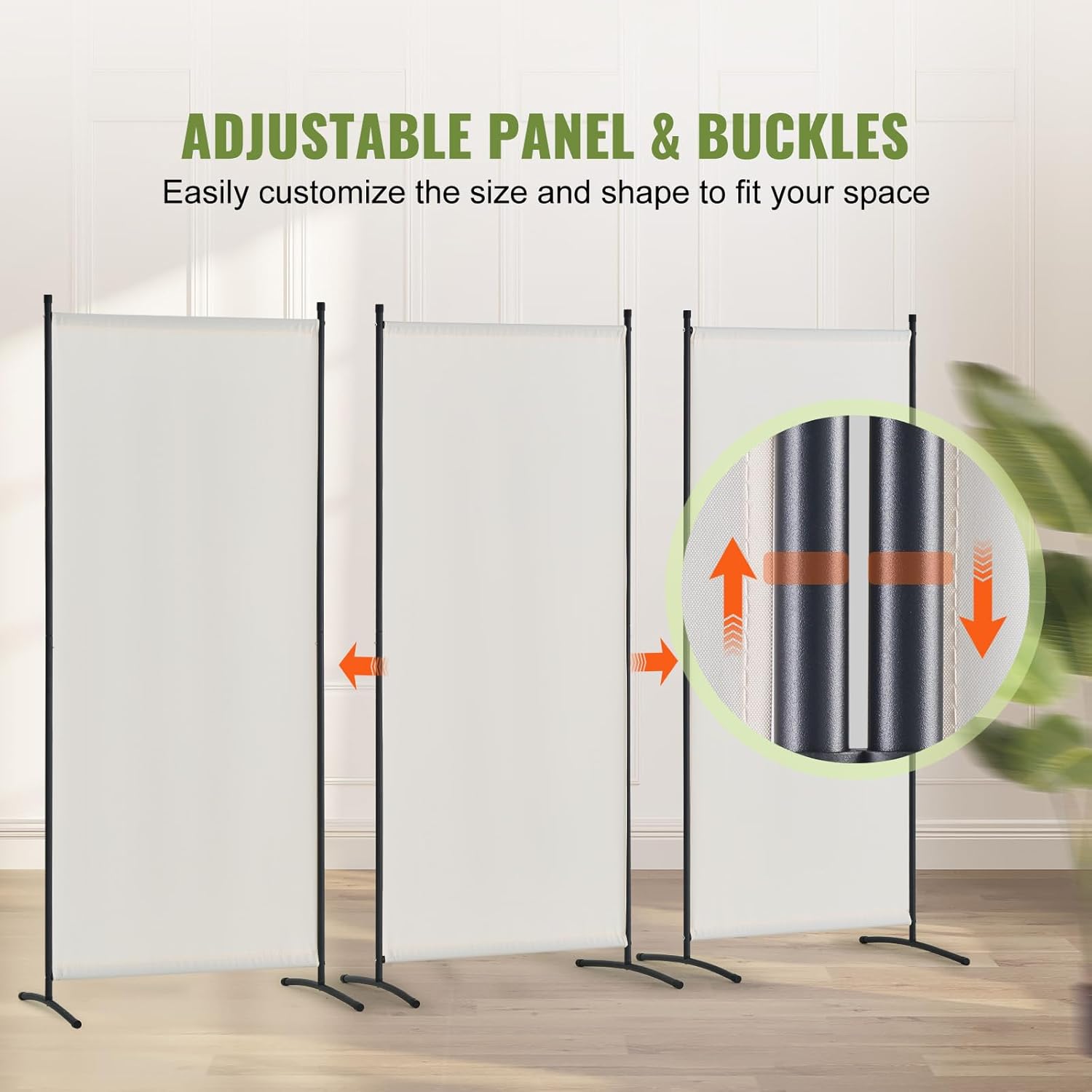 3 Panel Room Divider - White