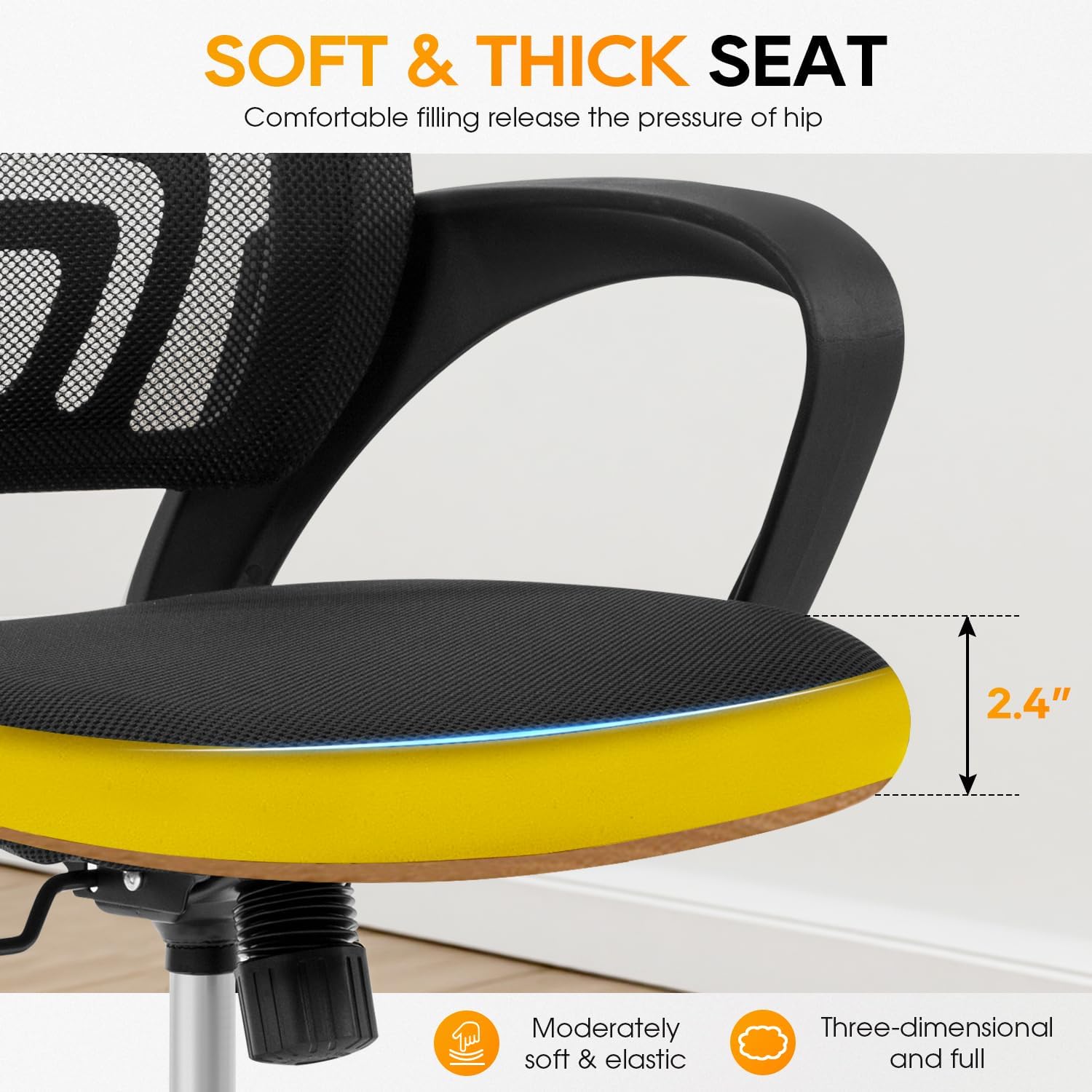 Ergonomic Dark Black Office Chair with Lumbar Support