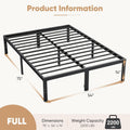 Full Size Metal Bed Frame with Storage