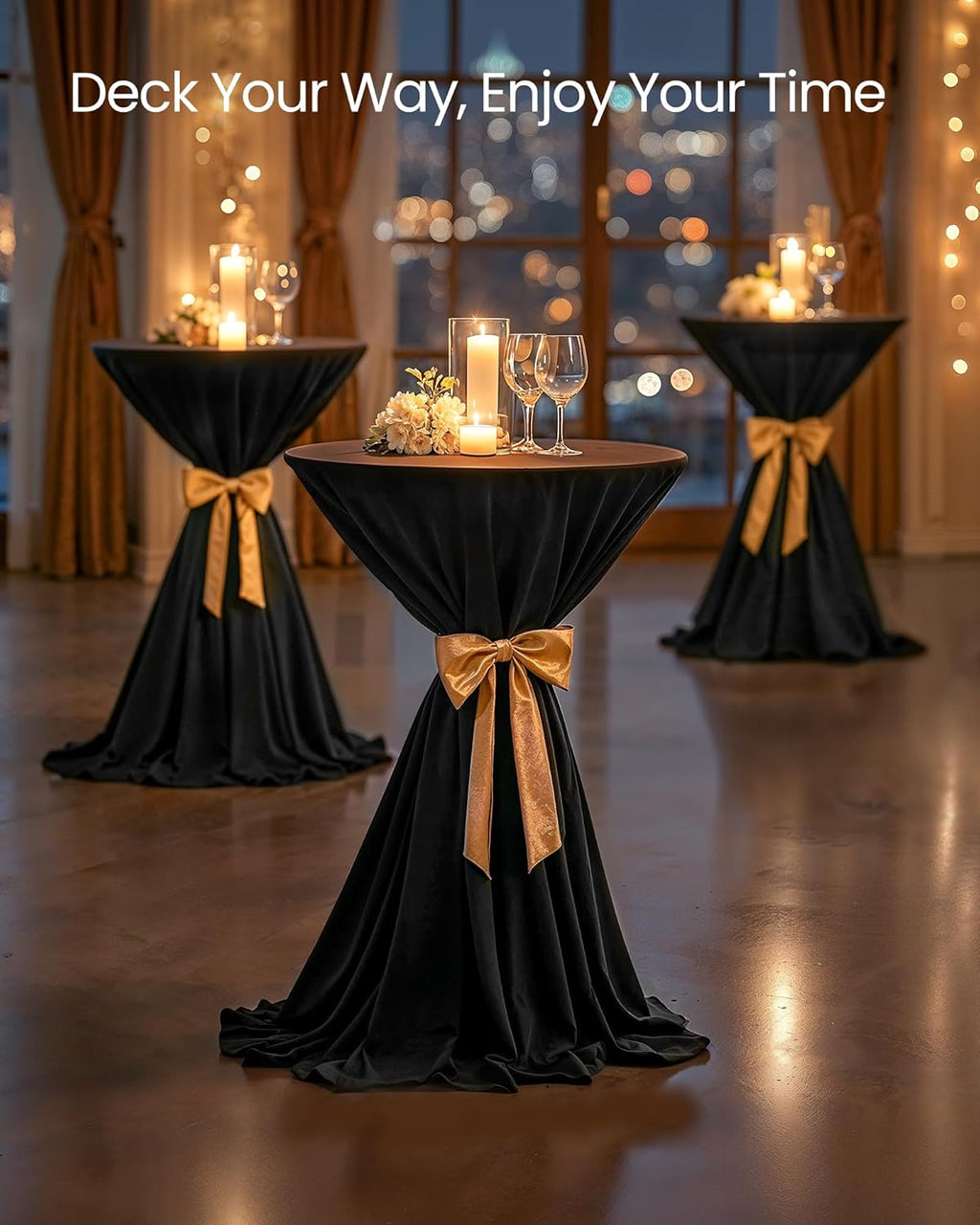 Round Cocktail Bar Table 23.6" x 23.6" x 41.3"