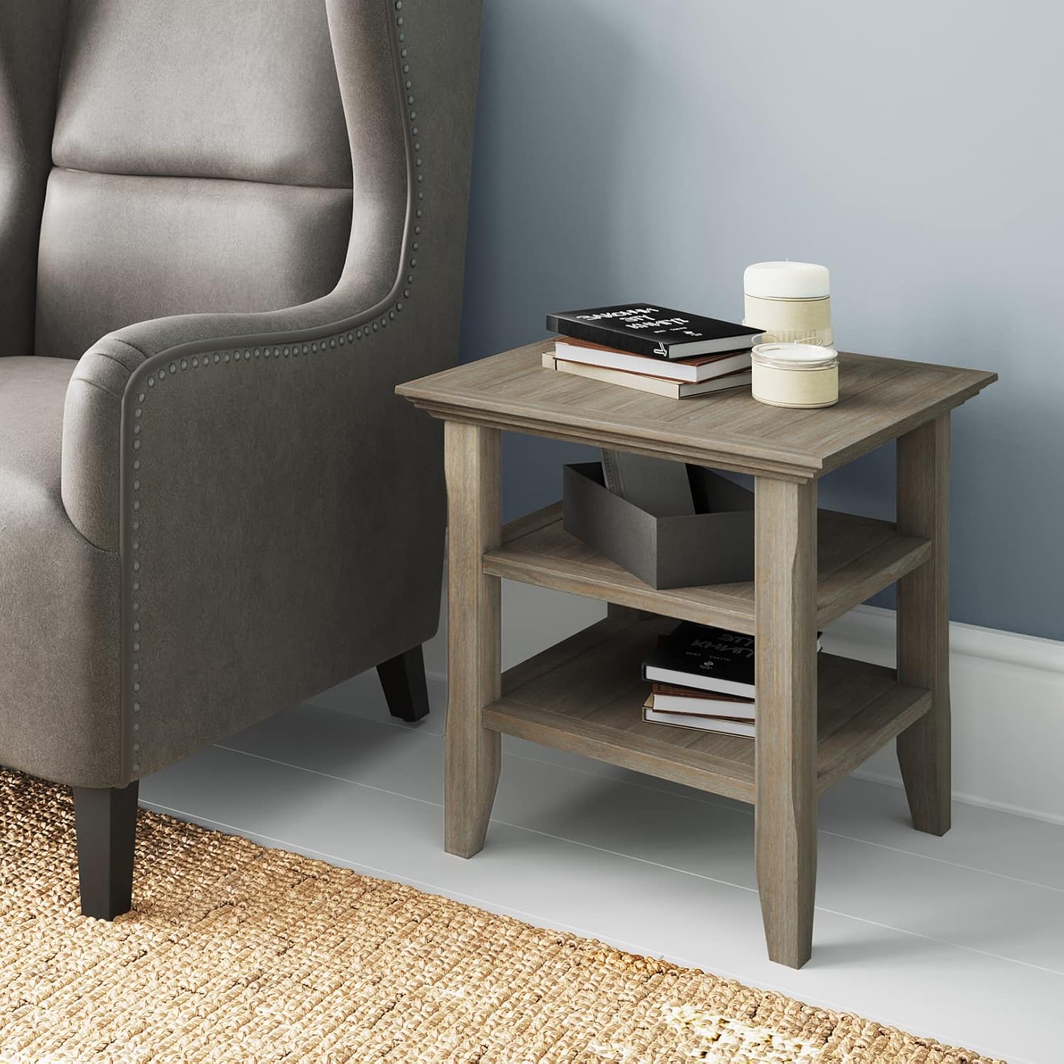 Square Solid Wood End Table 19"