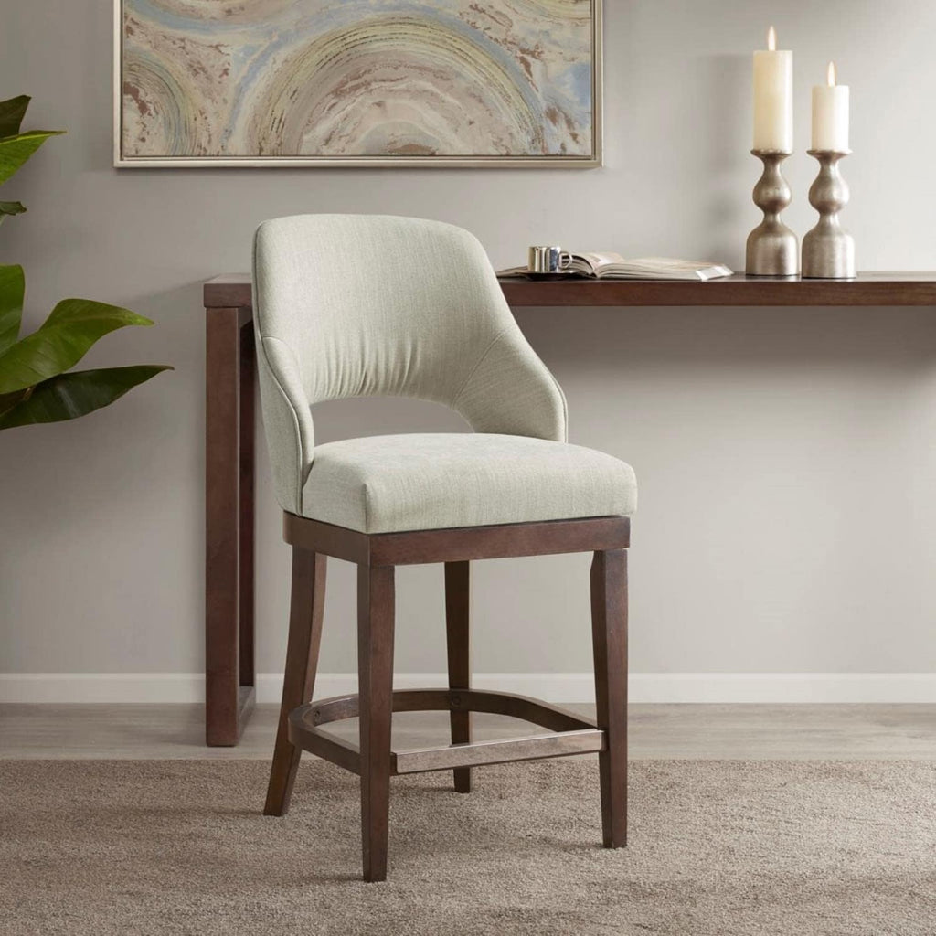 Madison Park Cream Counter Stool with Swivel Seat