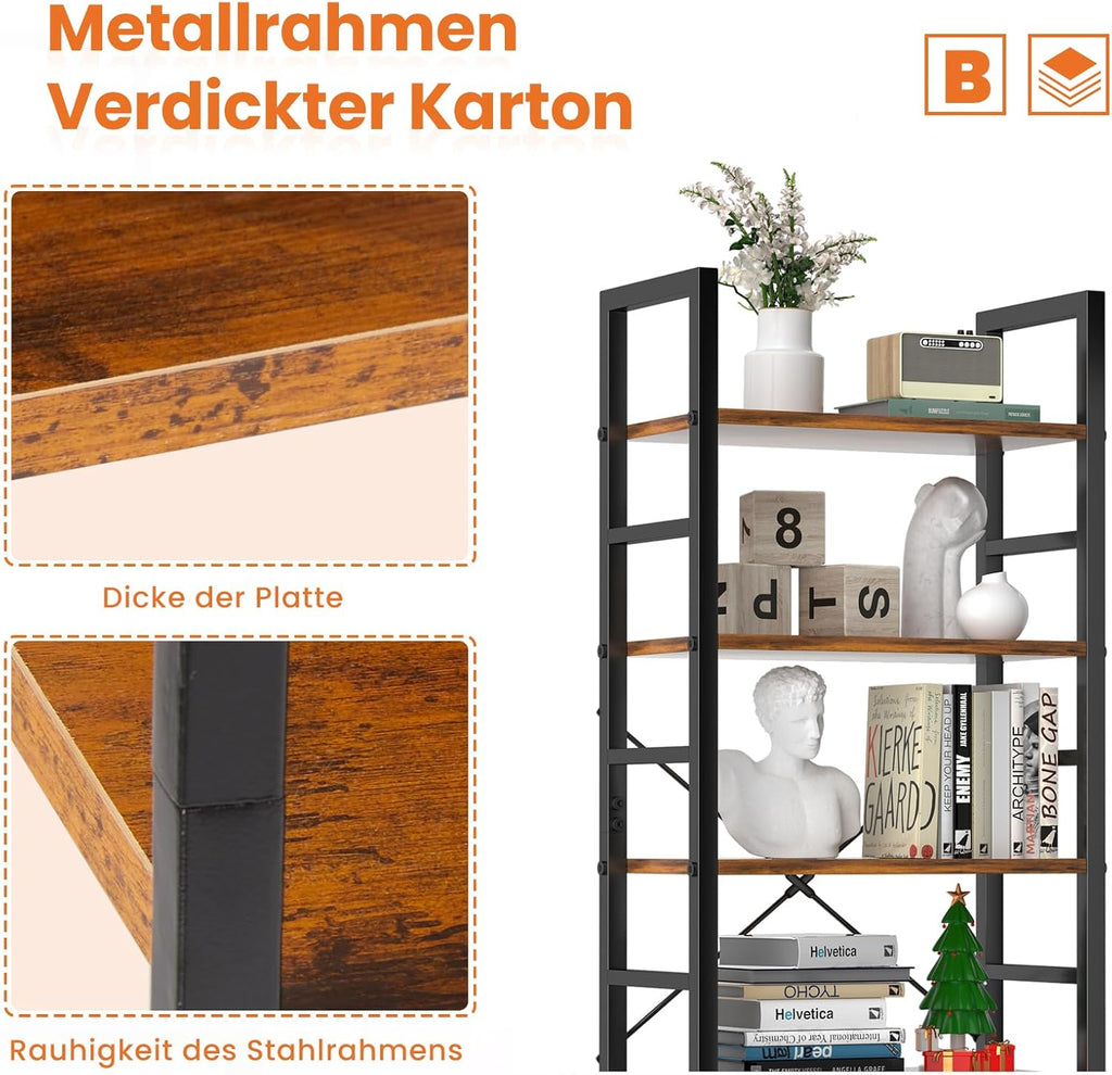 5-Tier Brown Bookshelf