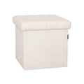 White Boucle Storage Ottoman 15.7" Cube