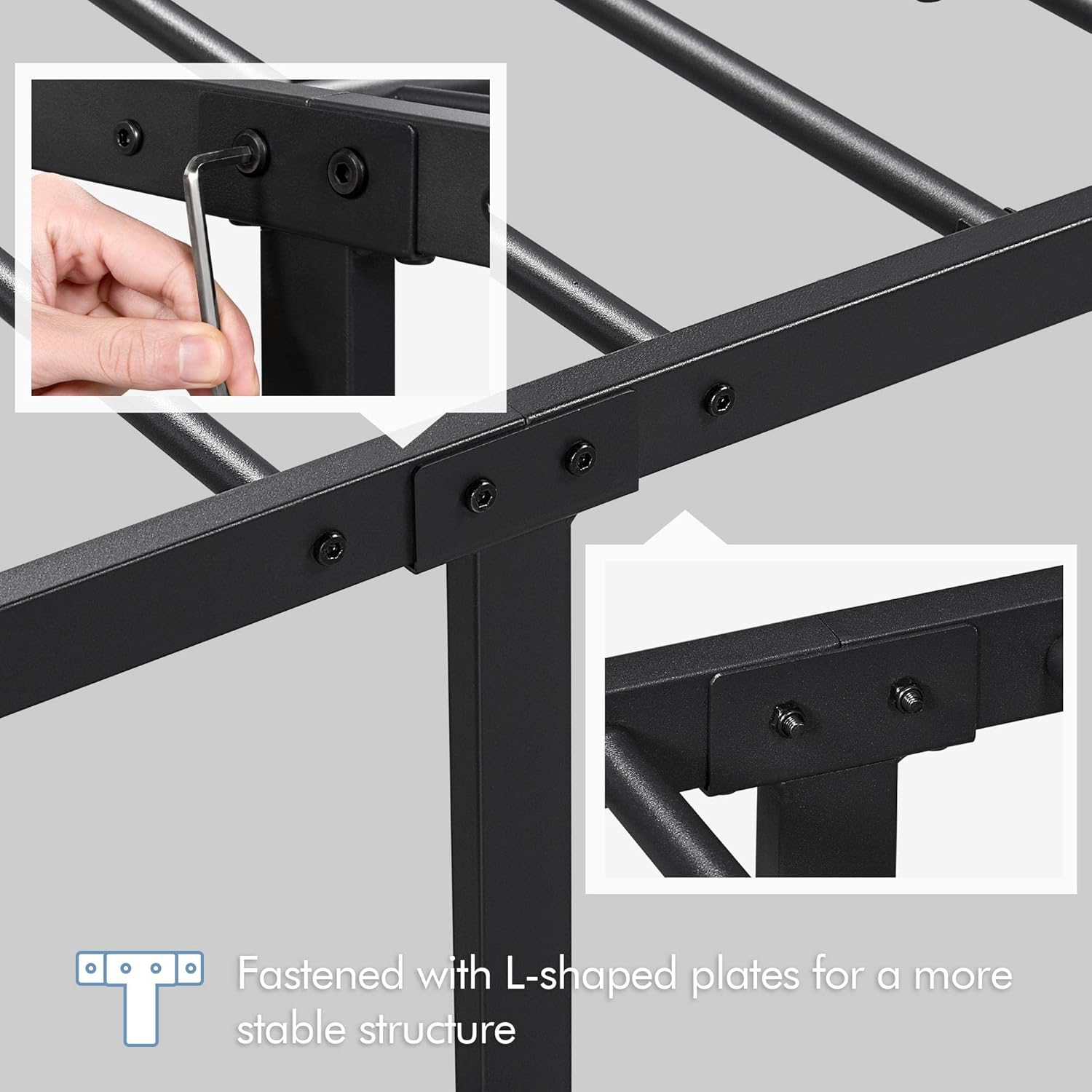 Twin Size Metal Bed Frame with Headboard