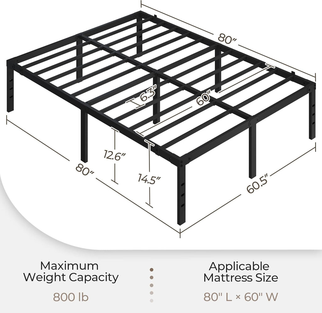 Queen Metal Bed Frame with Storage