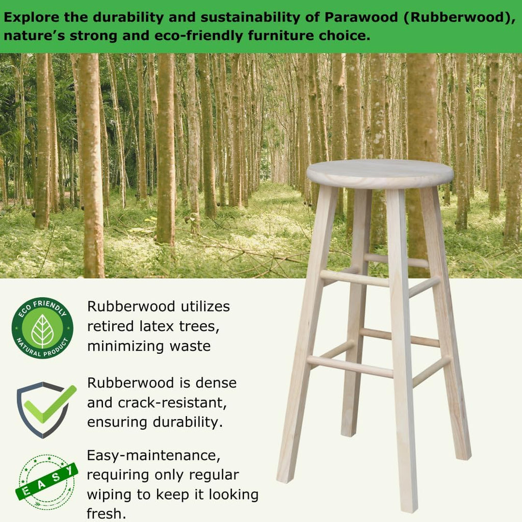 Solid Wood Round Top Stool 29" Height