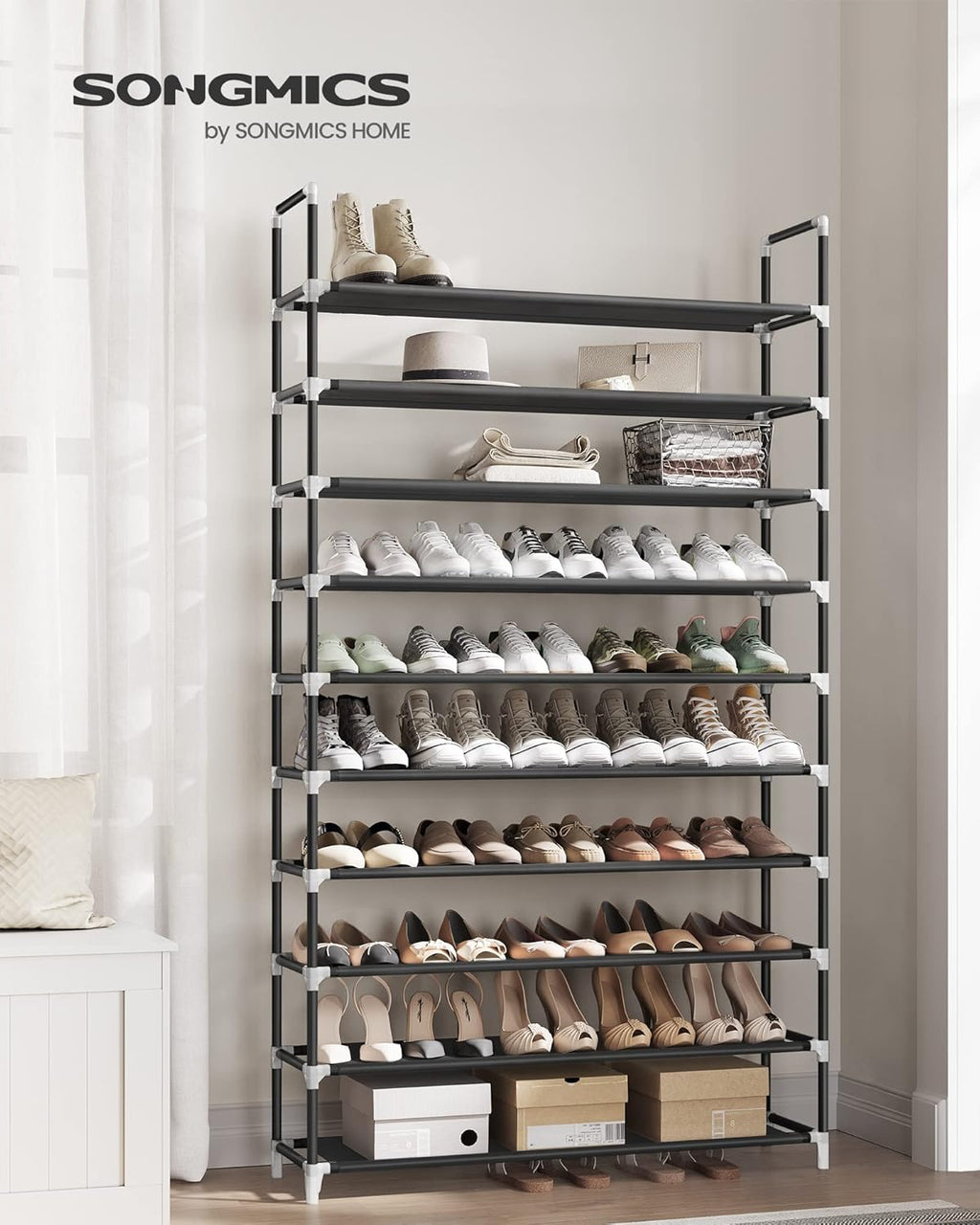 10-Tier Shoe Rack (37”W)