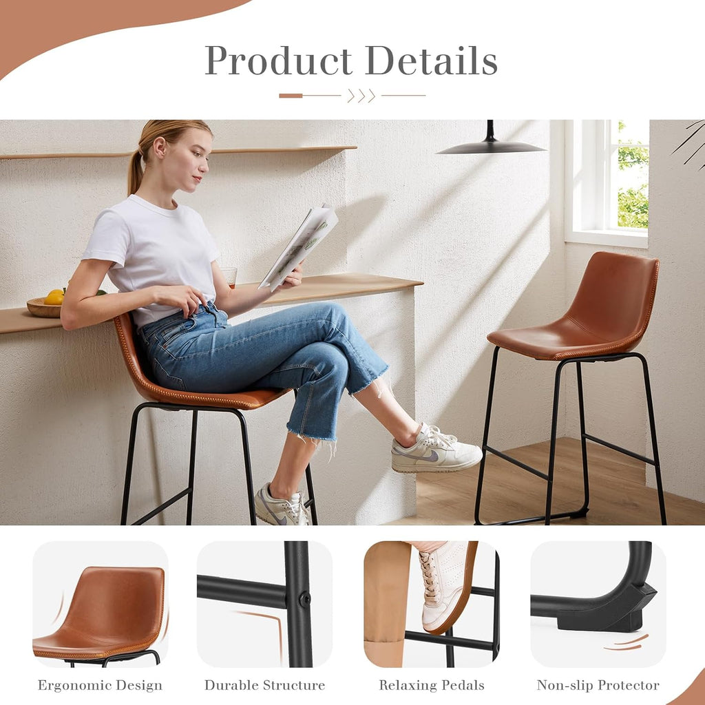 26" Counter Height Bar Stools Set of 2