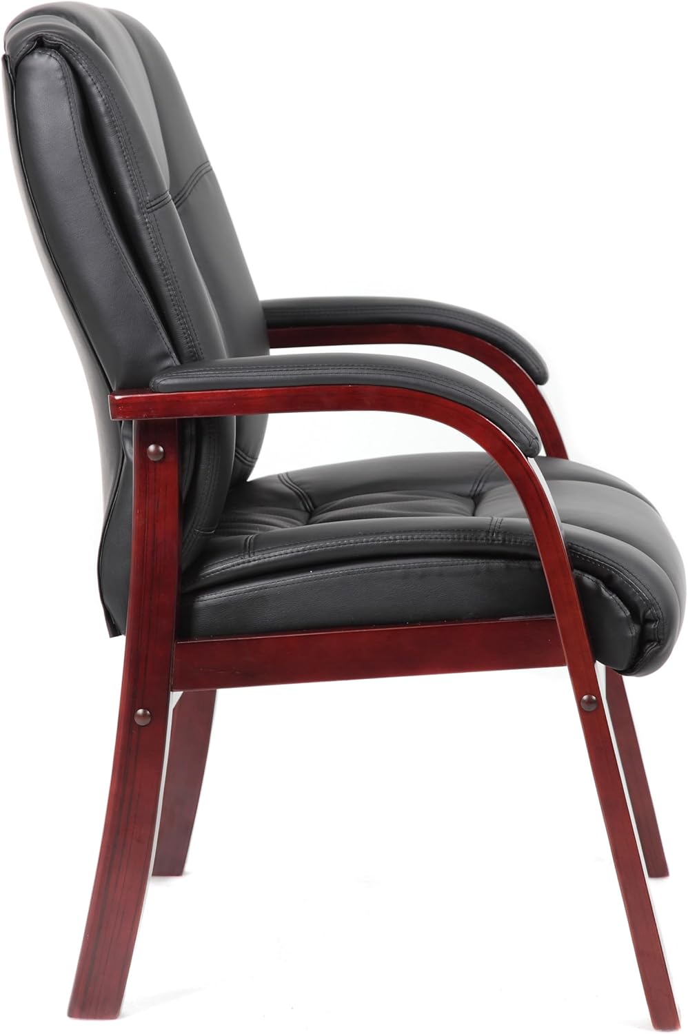 Mid Back Mahogany Guest Chair