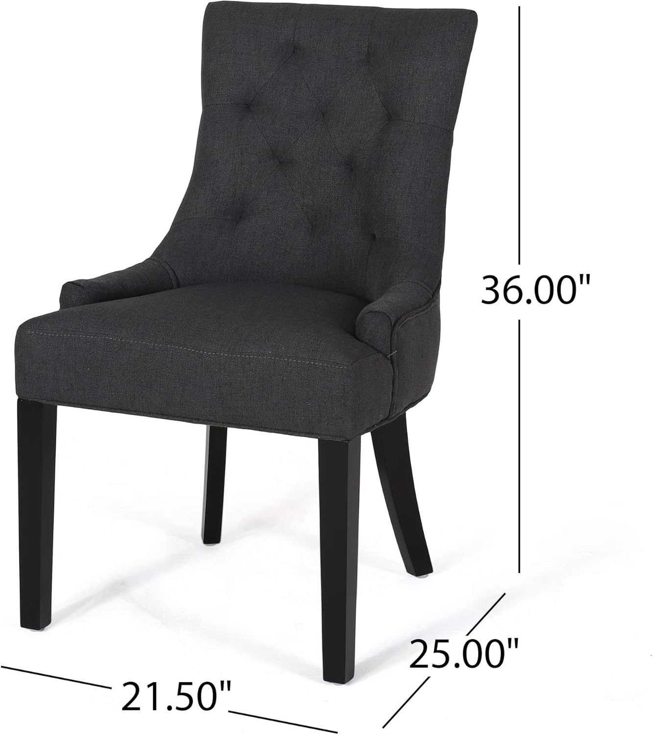 Cheney Gray Textile Dining Chair 21.5"D x 24.75"W x 35.75"H