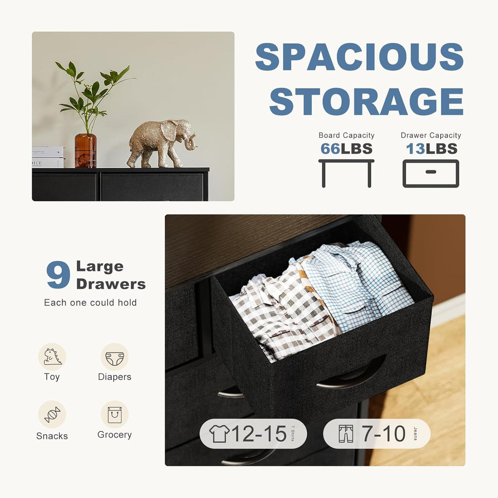 9-Drawer Storage Dresser 39"W x 39.5"H