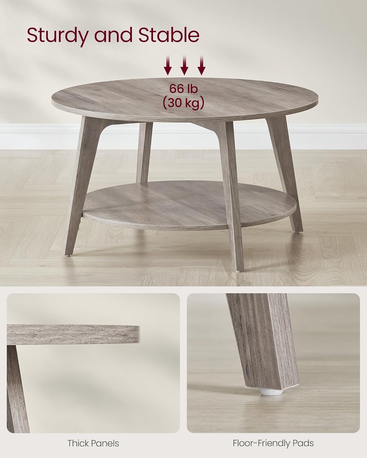 Round Coffee Table 31.5" Dia x 17.7" H