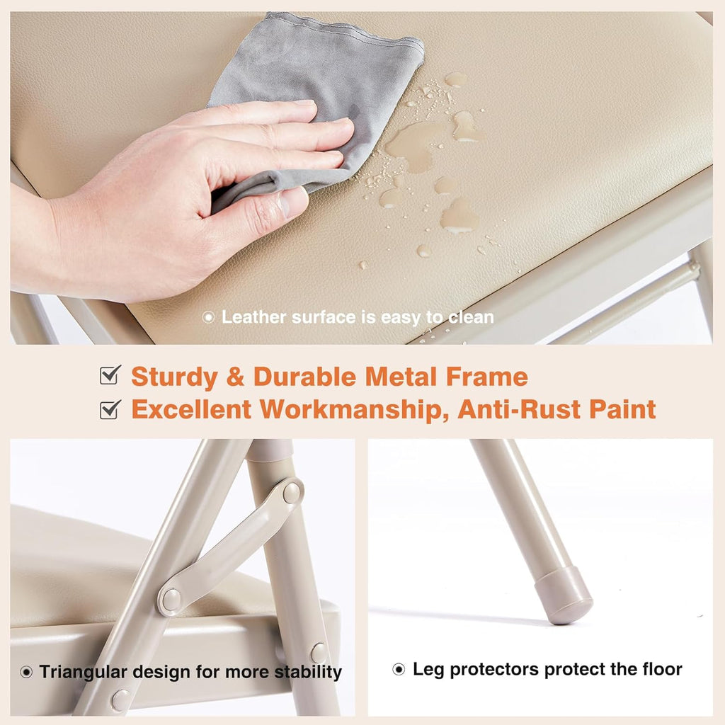 12-Pack Leather Padded Folding Chairs