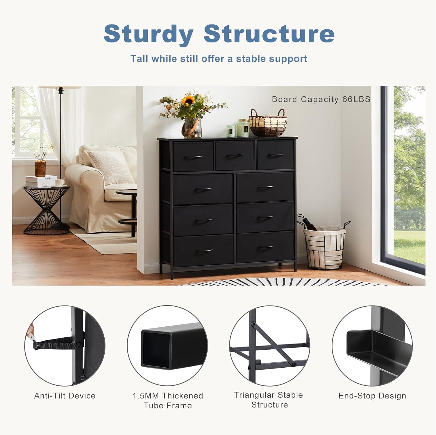 9-Drawer Storage Dresser 39"W x 39.5"H