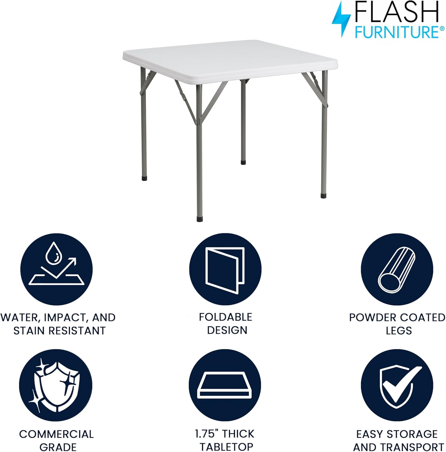 Square Plastic Folding Event Table 34.25"