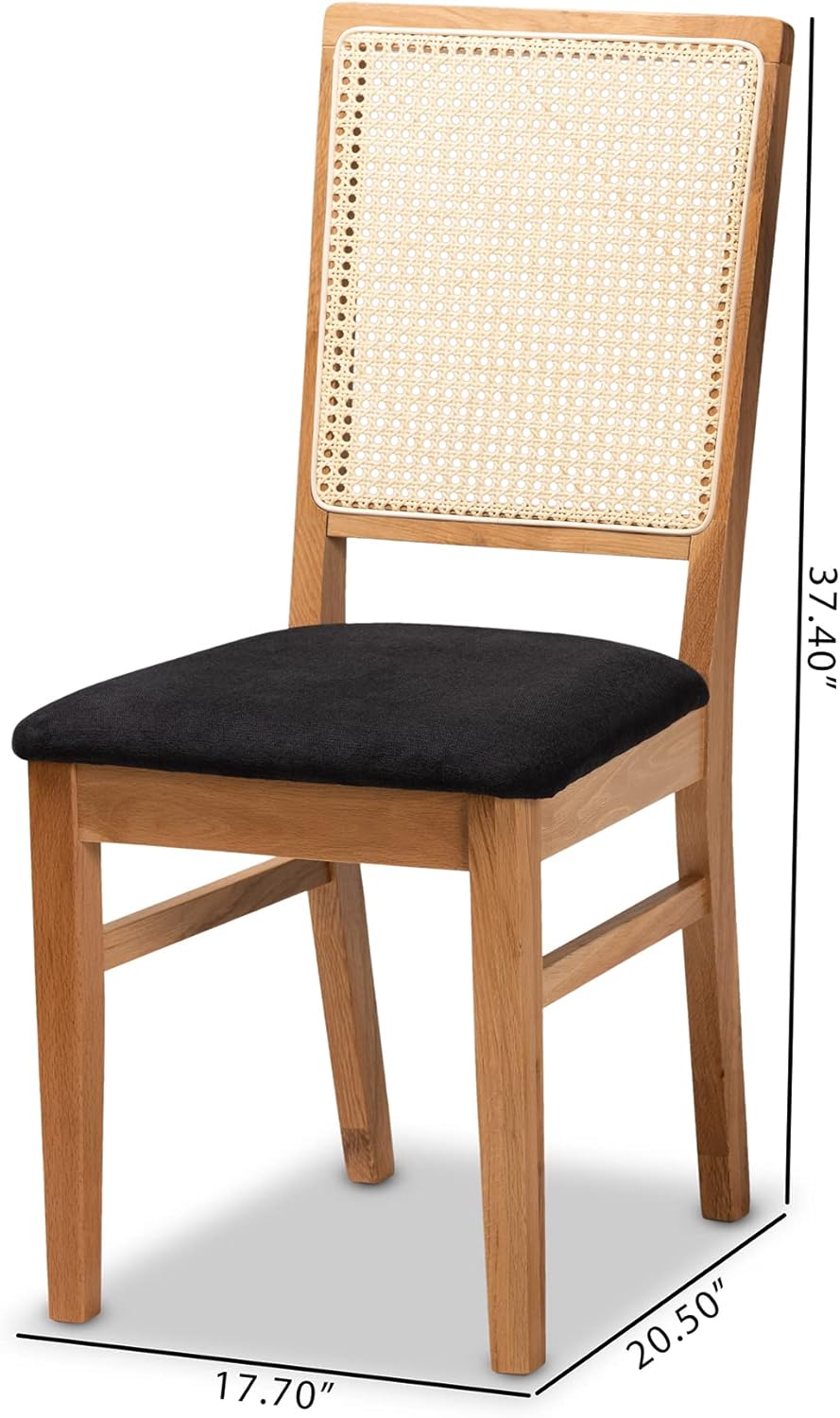 Mid-Century Modern Rattan Dining Chair Set