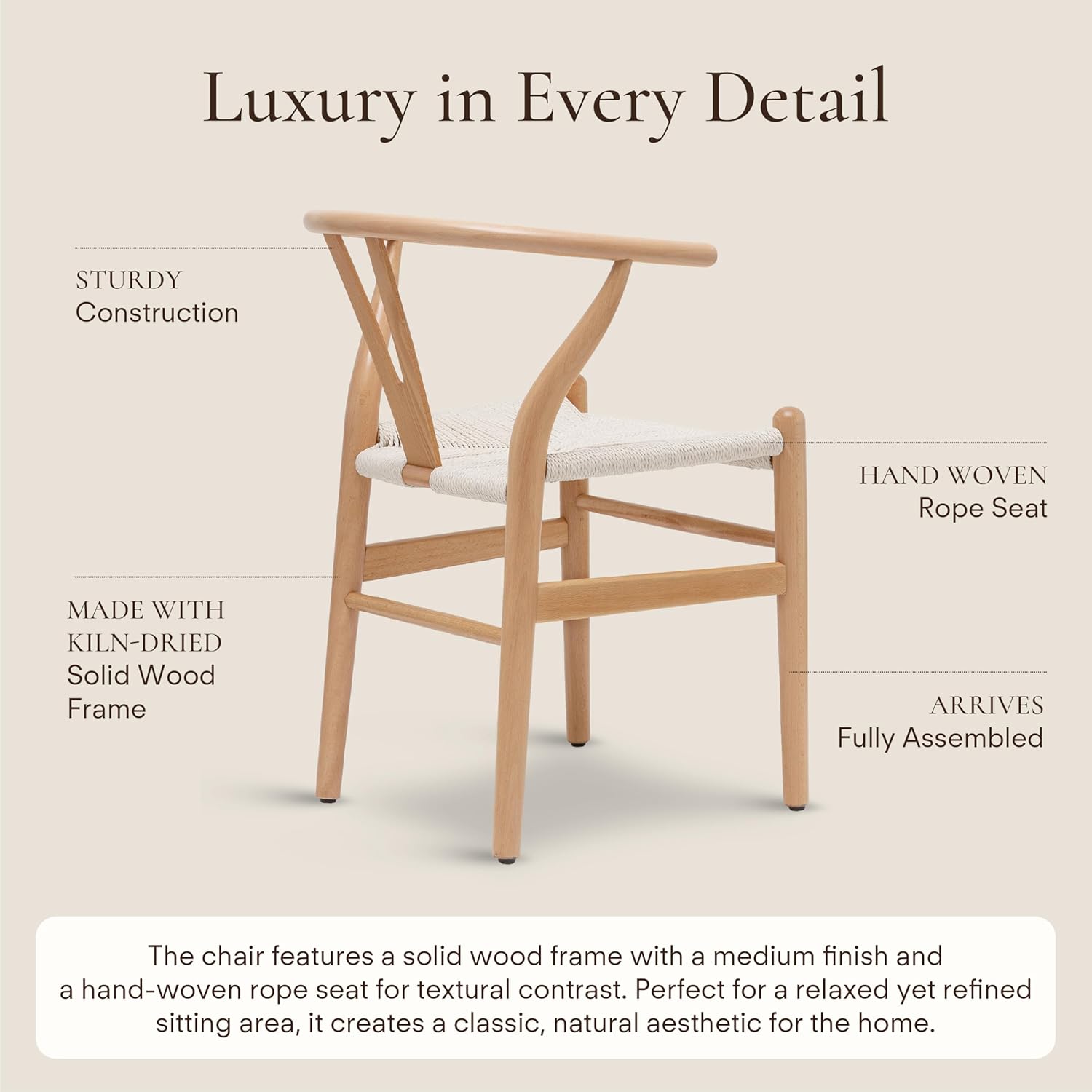 Oak Wishbone Dining Chair with Arms