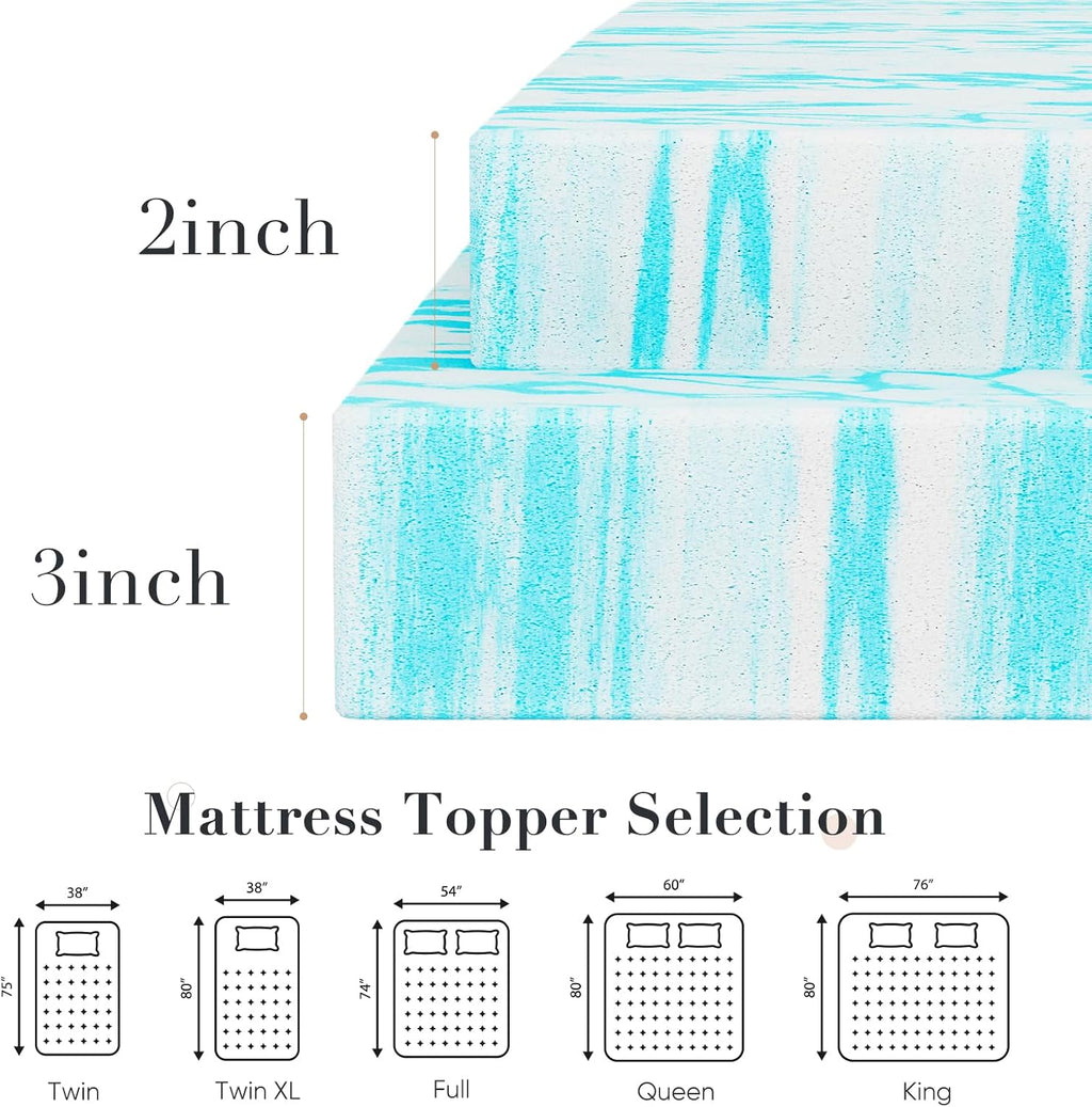 King Size Memory Foam Mattress Topper 2''