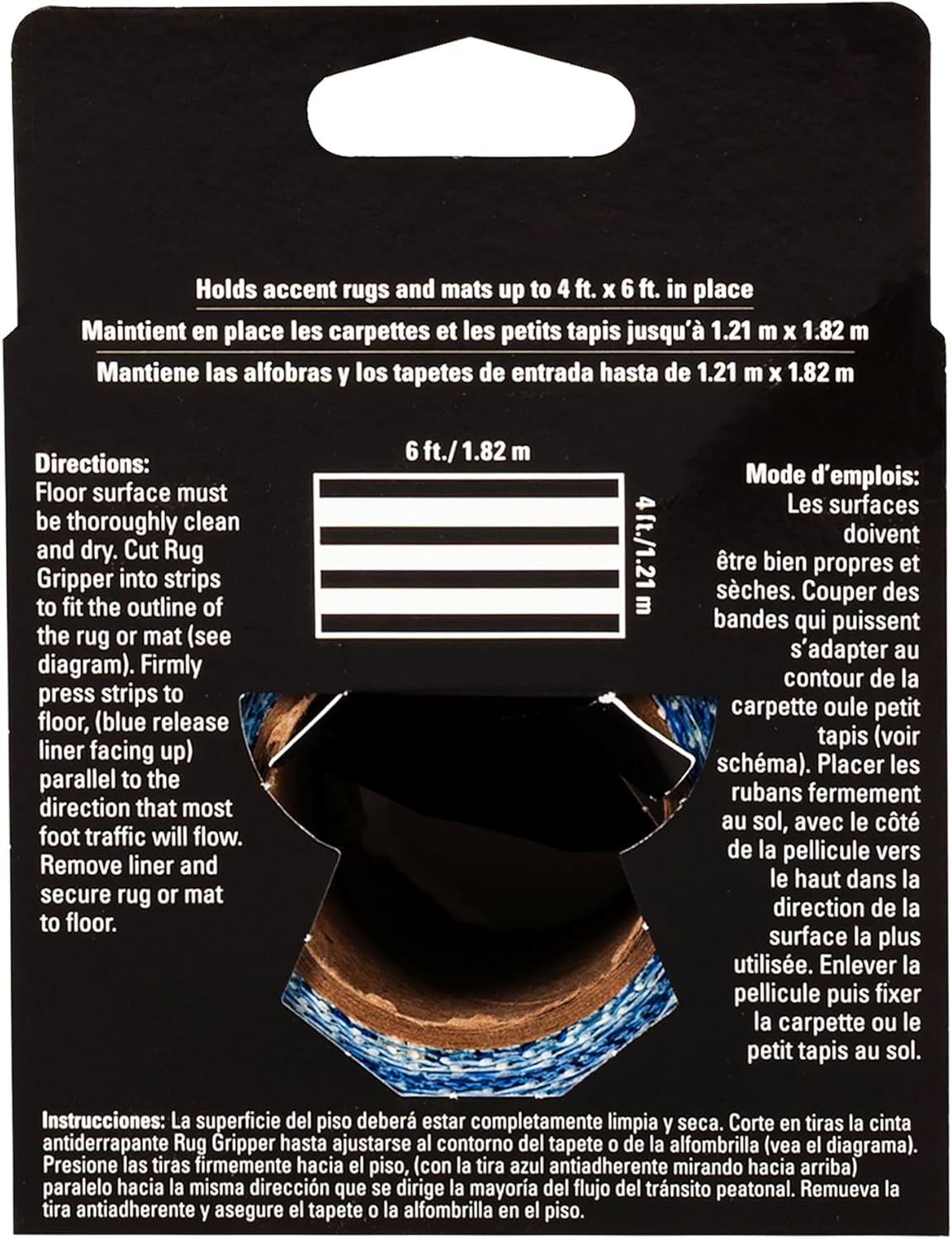 Indoor Anti-Slip Rug Gripper Tape 2-1/2” x 25 ft