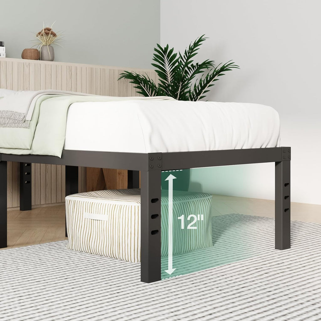 Twin Metal Platform Bed Frame with Storage