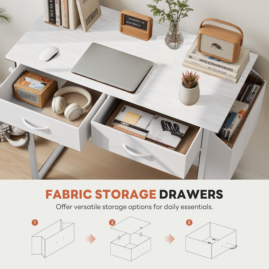 Small Home Office Computer Desk with Drawers