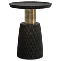 SIMPLIHOME Breanna 16-inch Wide Solid Mango Contemporary-Style End Table in Black,Gold, Sculptural Accent Table for Living Room, Office, or Bedroom