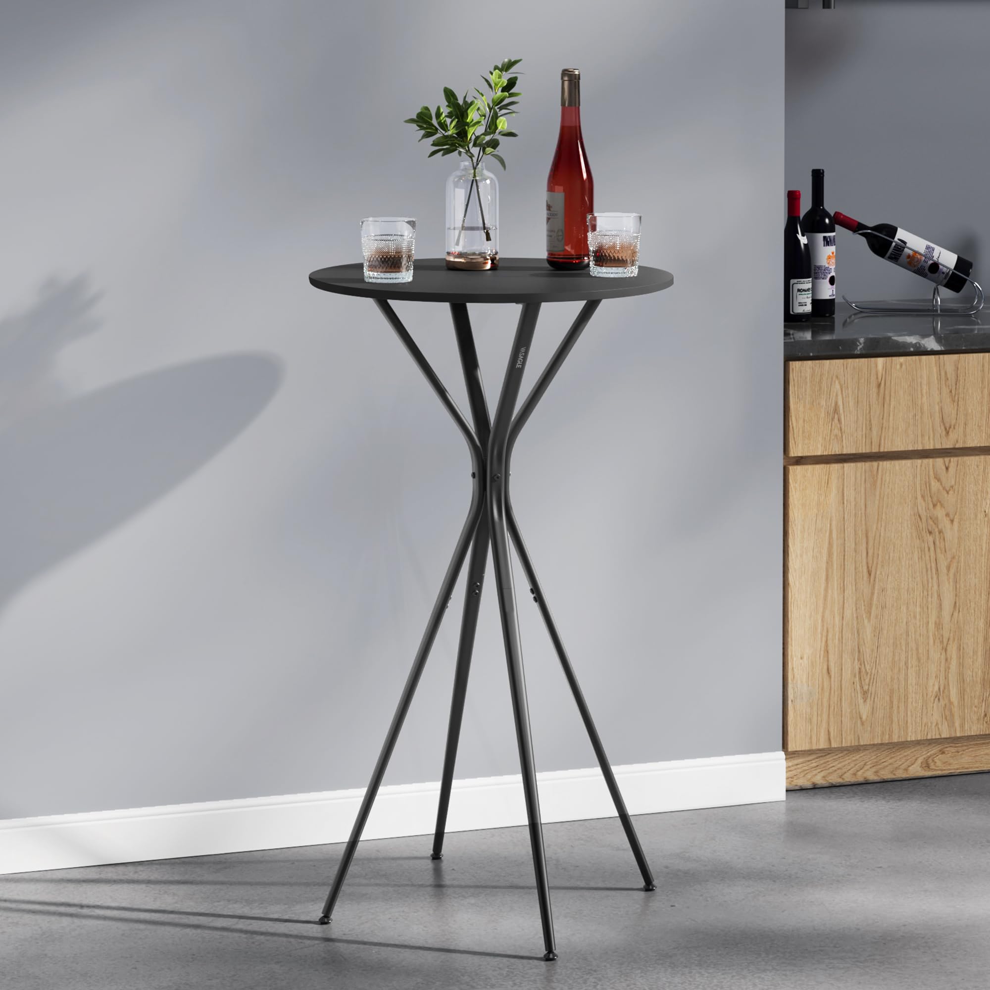 Round Cocktail Bar Table 23.6" x 23.6" x 41.3"