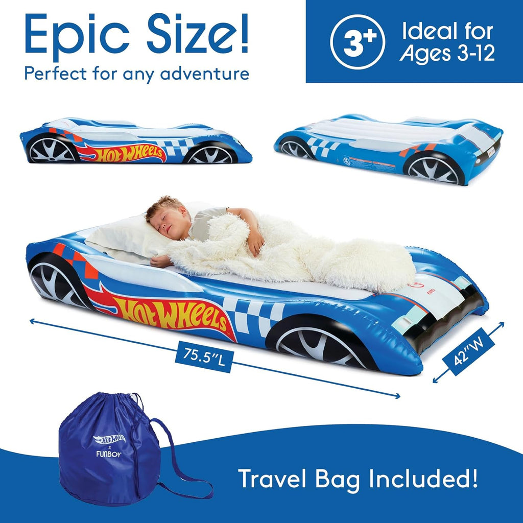 Twin Hot Wheels & FUNBOY Kids Air Mattress with Storage Bag