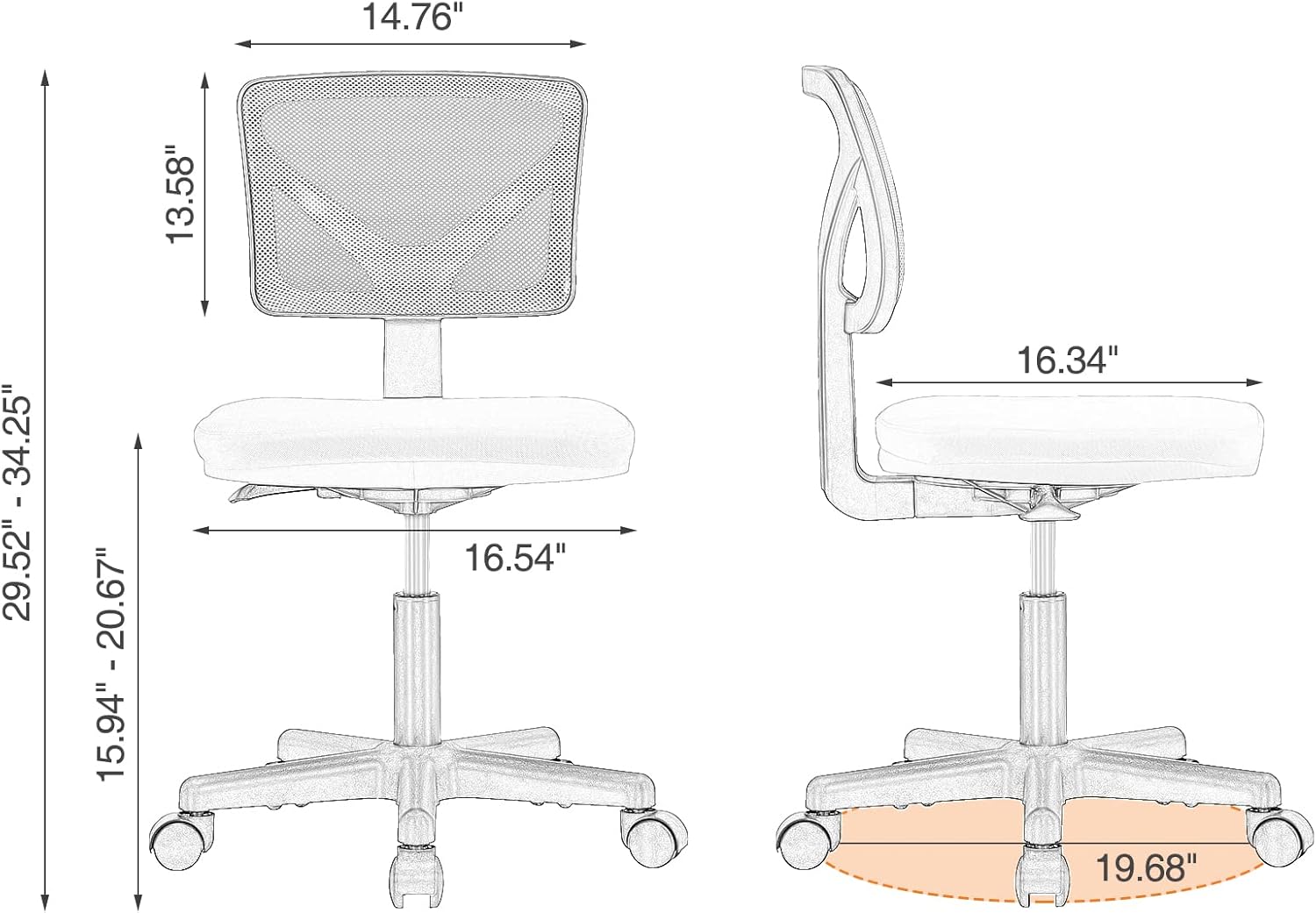 Ergonomic Mesh Office Chair, Grey