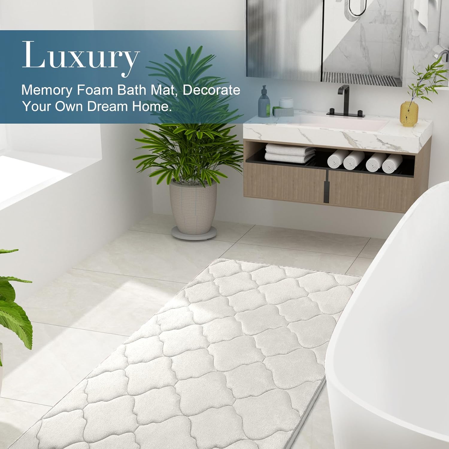 Memory Foam Bath Mat 24x16
