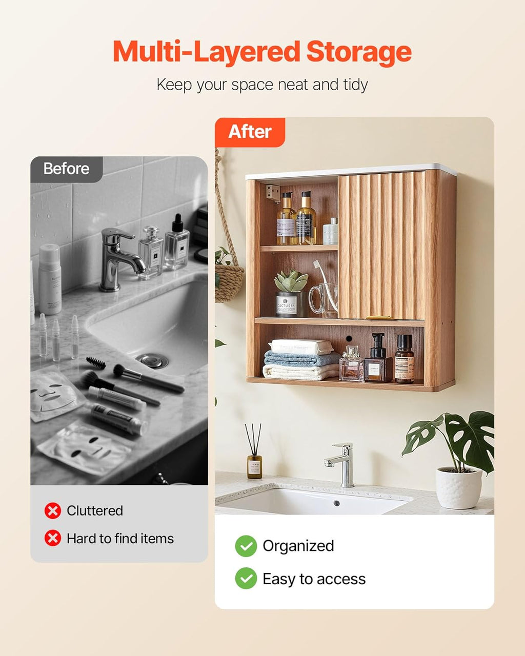 Wall Mounted Bathroom Cabinet with Shelf