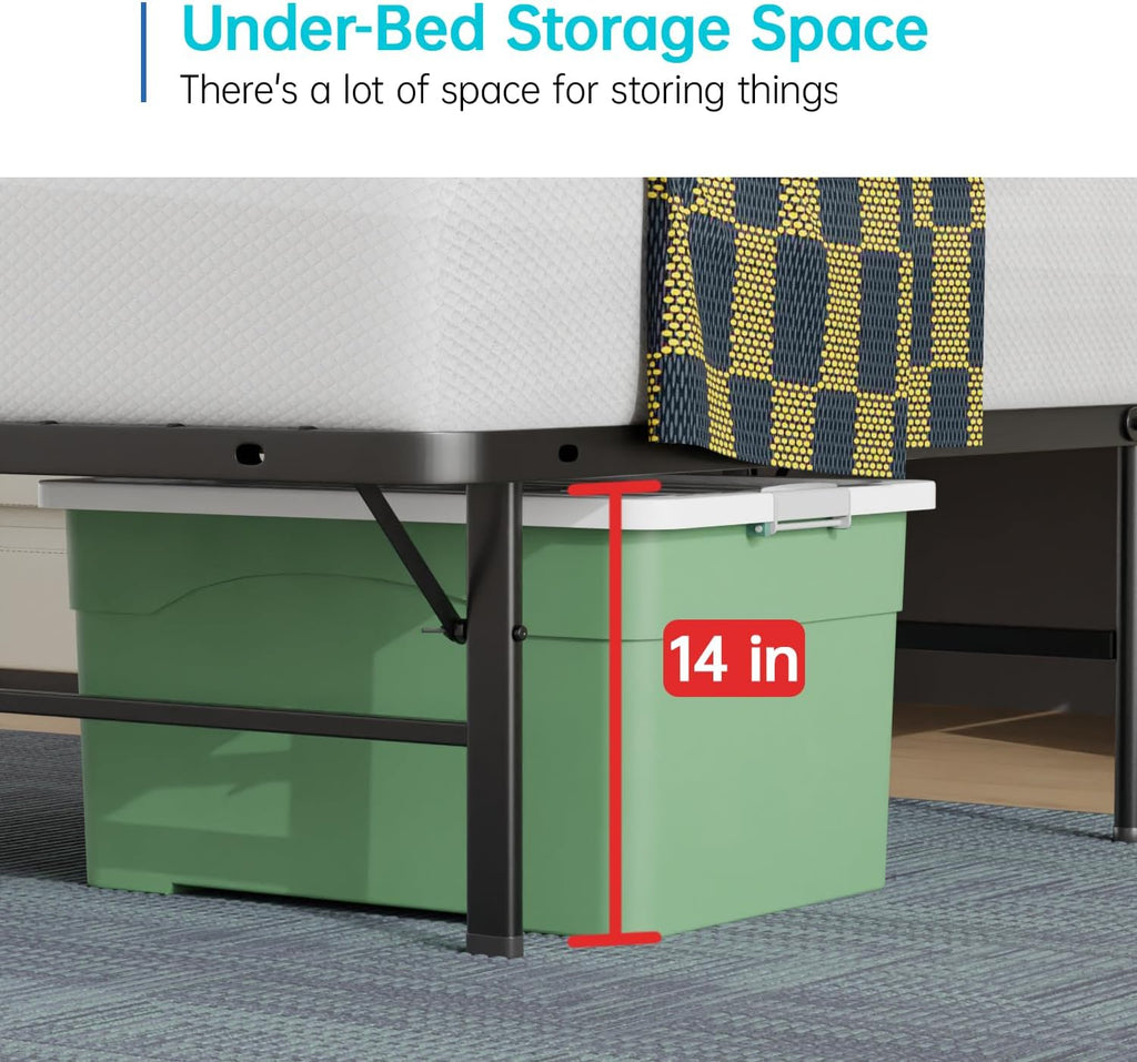 Twin Metal Bed Frame with Steel Slats