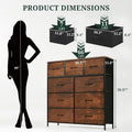 9-Drawer Dresser with Wooden Top and Metal Frame