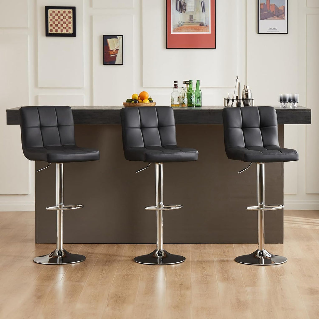 Set of 4 Black 24" Counter Height Bar Stools