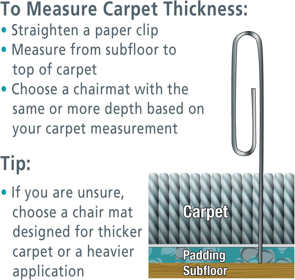 45"x53" Chair Mat for Medium Pile Carpet