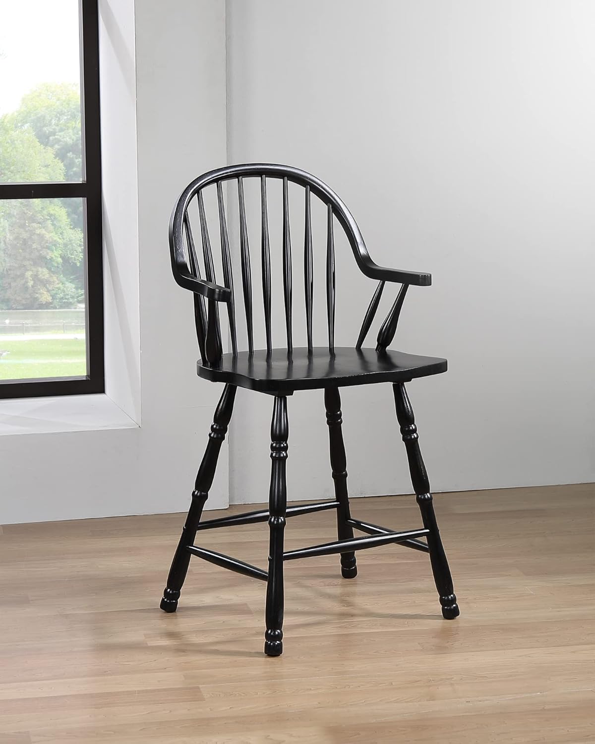 24" Counter Height Windsor Arm Stool Set