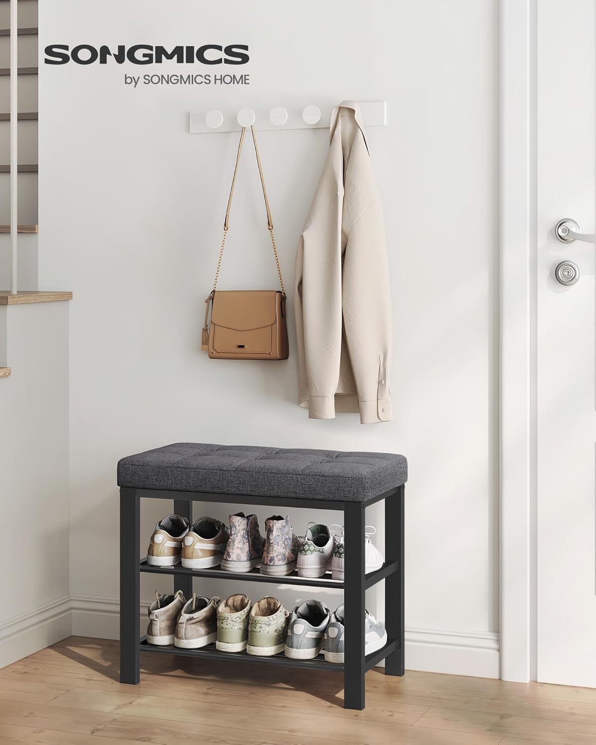 Storage Shoe Bench with Cushion