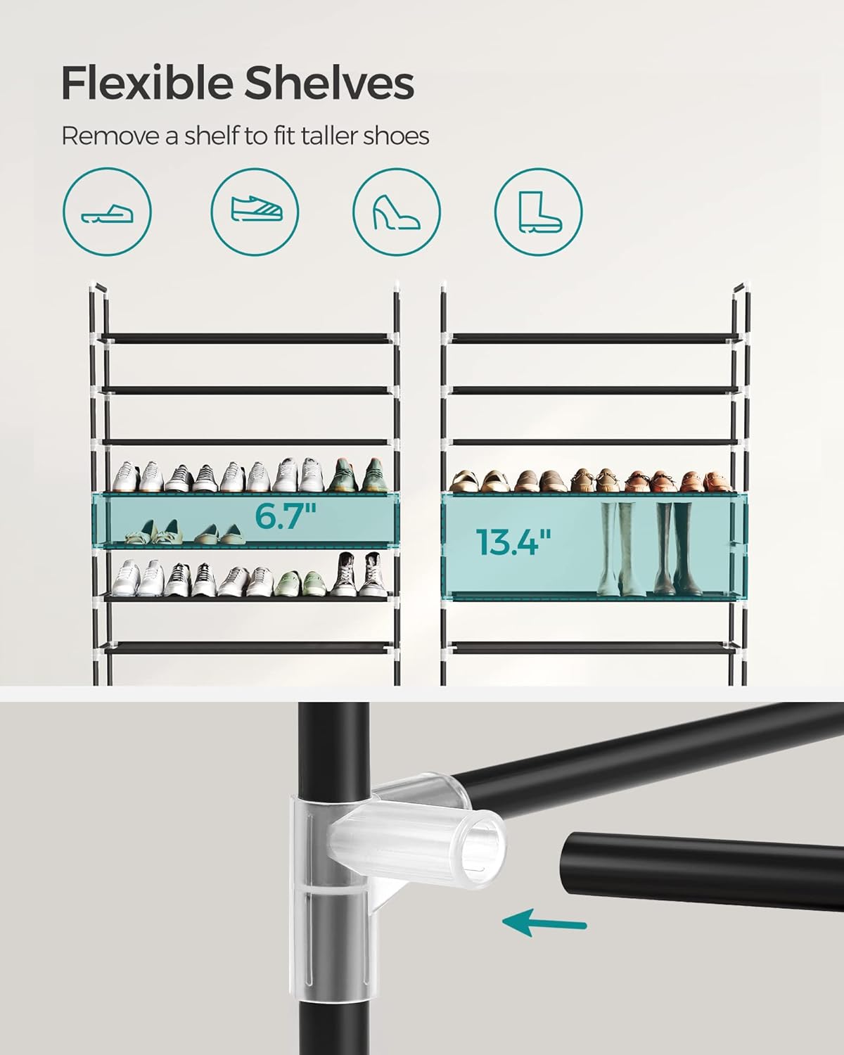 10-Tier Shoe Rack (37”W)