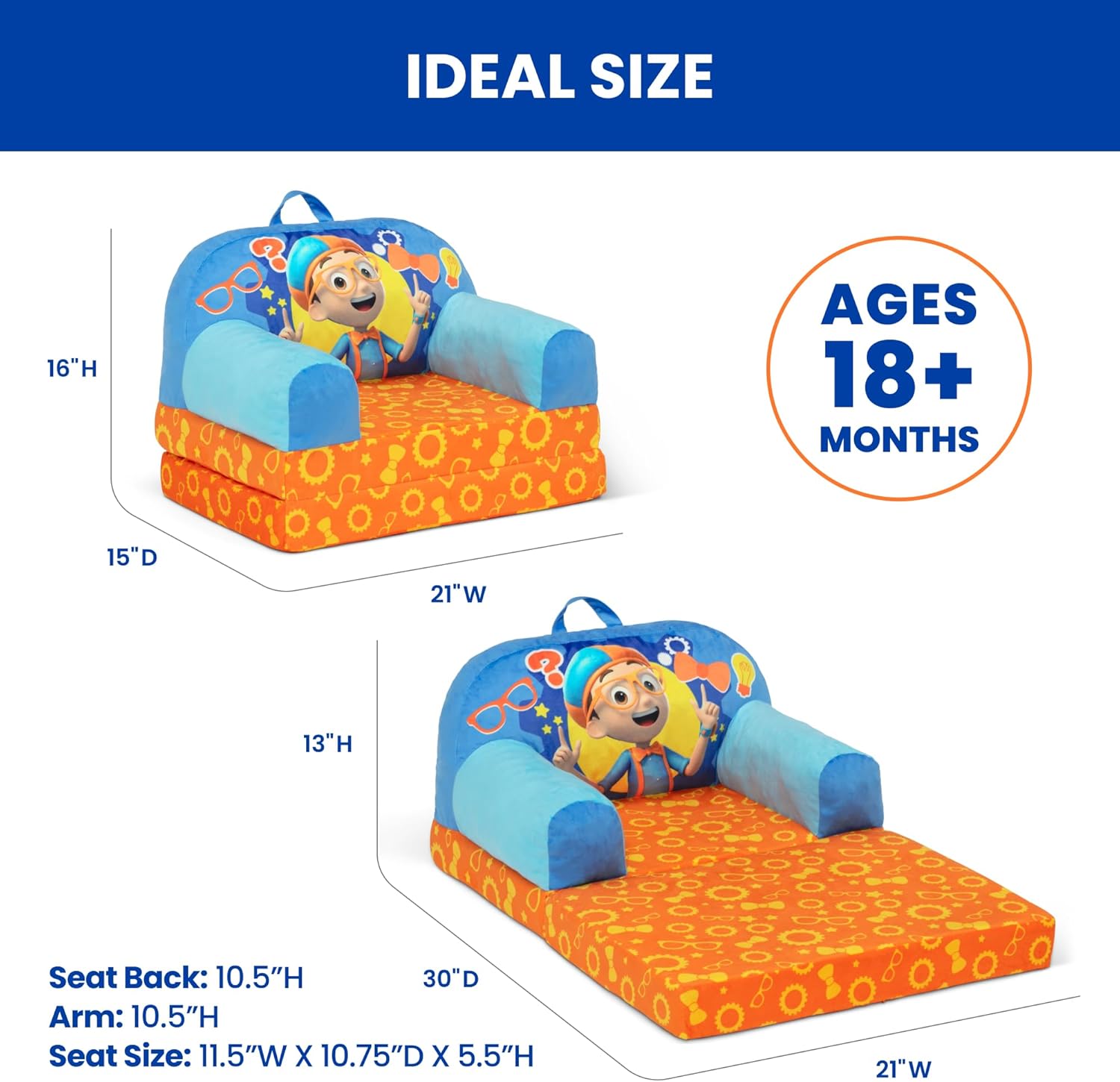 Blippi Kids Flip-Out Chair