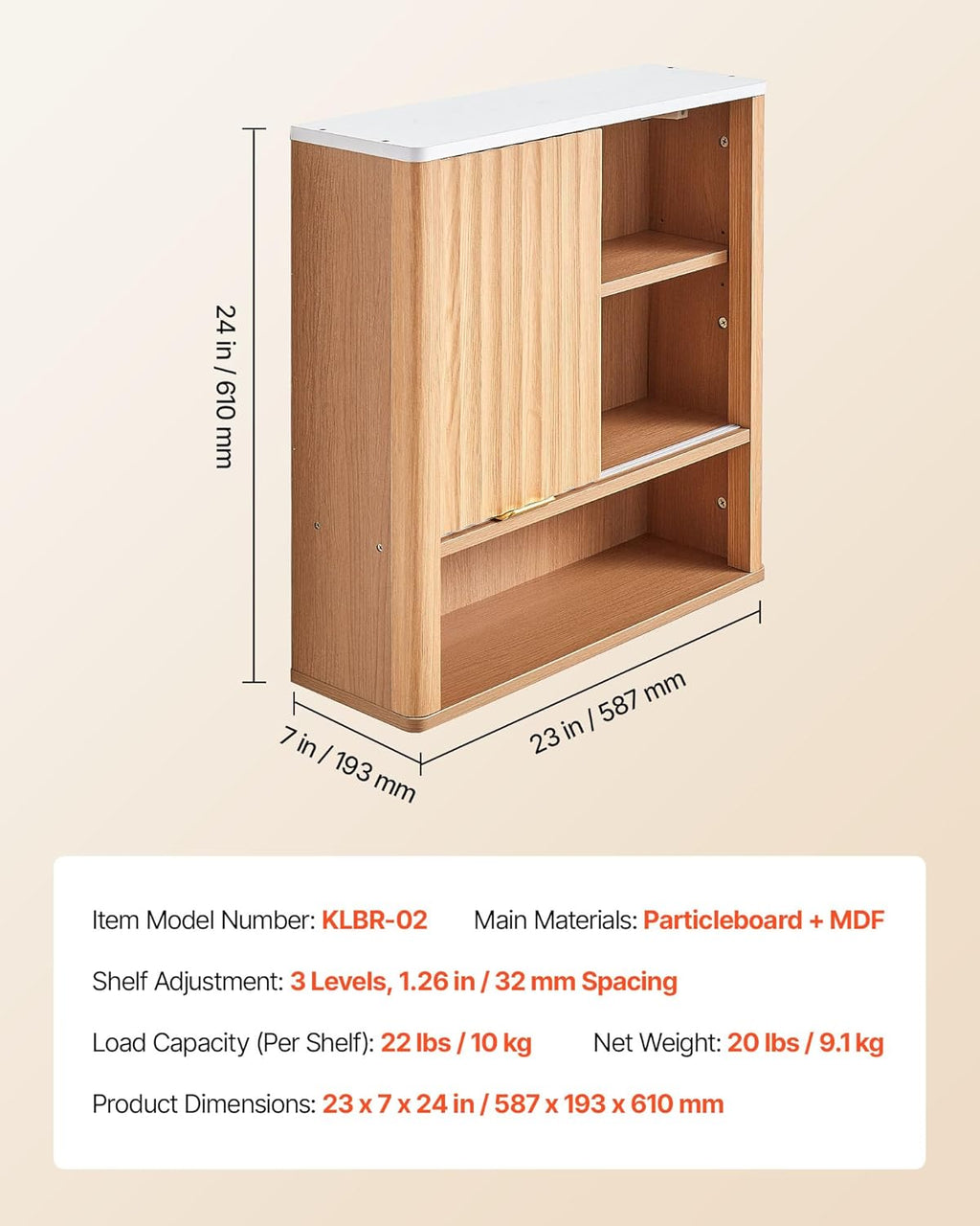 Wall Mounted Bathroom Cabinet with Shelf