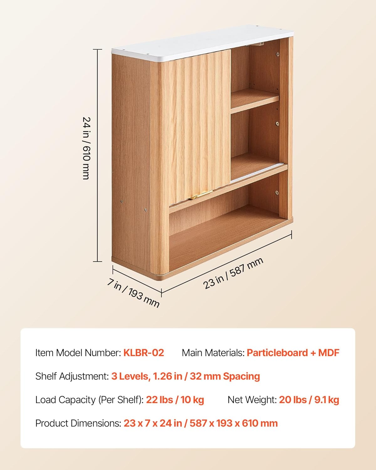Wall Mounted Bathroom Cabinet with Shelf