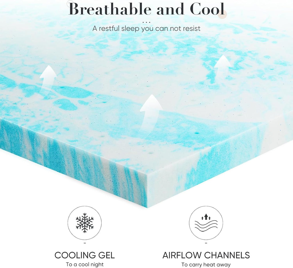 King Size Memory Foam Mattress Topper 2''