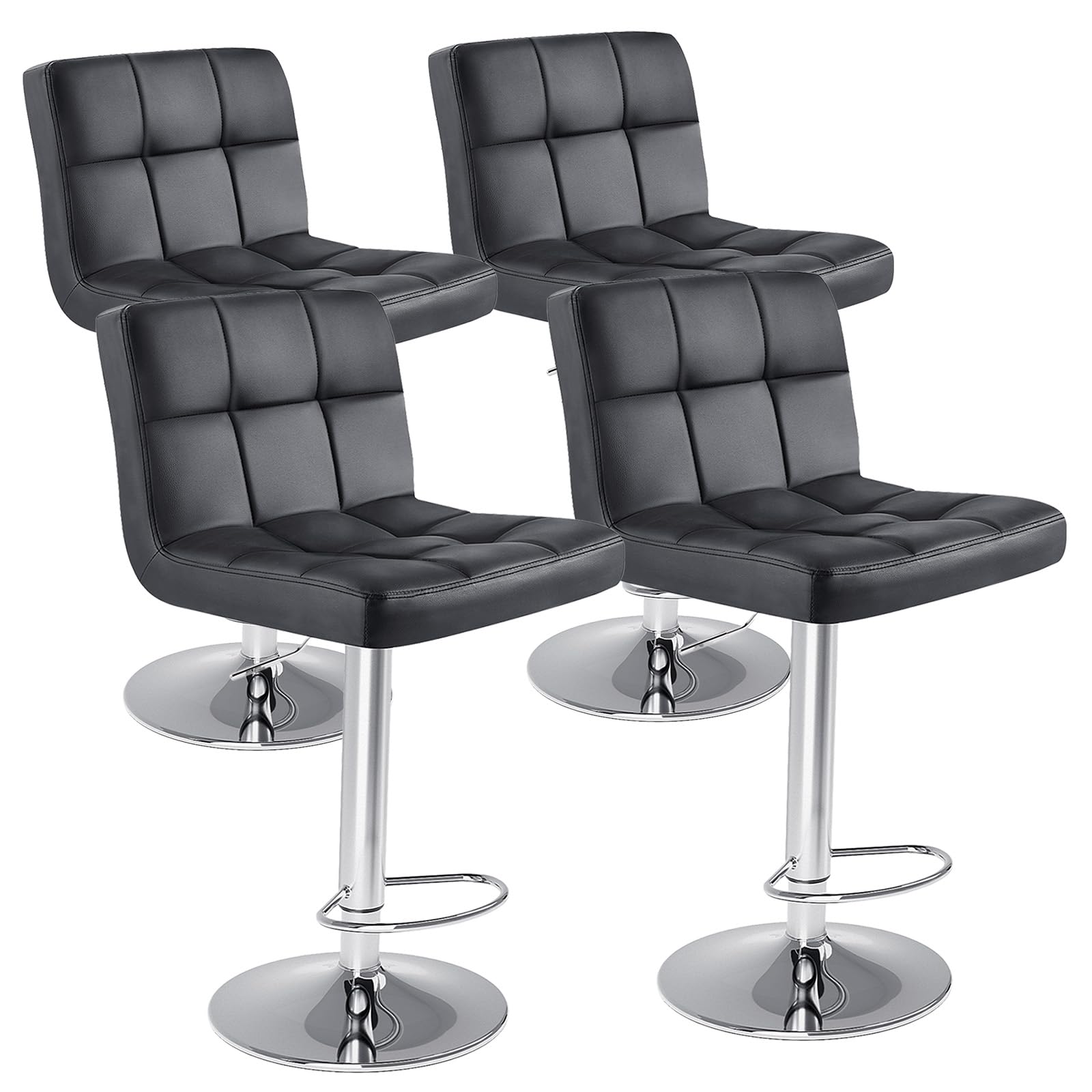 Set of 4 Black 24" Counter Height Bar Stools