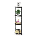 Furinno Turn-N-Tube 4-Tier Corner Display Rack Multipurpose Shelving Unit with Classic Tubes, Espresso,Black, 18114EX,BK, Espresso,Black Classic Tube Espresso,Black 4-Tier Classic Tube