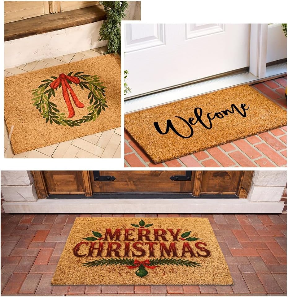 2 Pack Coir Doormat 30x17 Inch