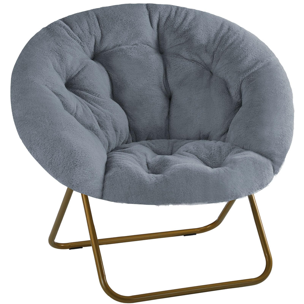 Large Comfy Faux Fur Folding Chair