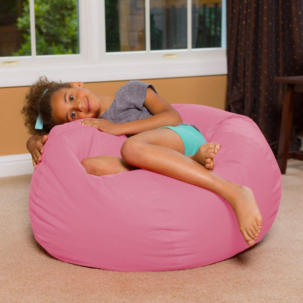 Large Pink Bean Bag Chair 38"