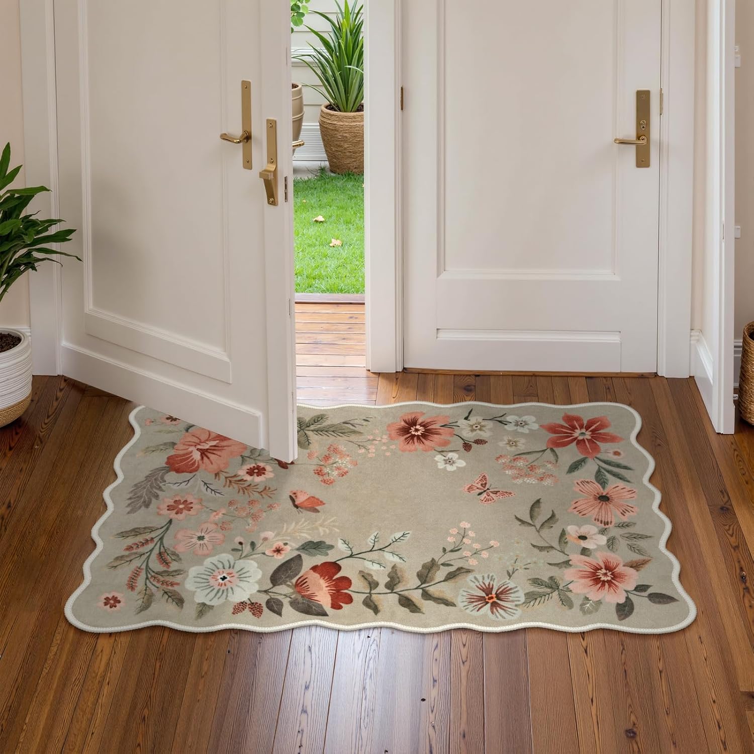 Small 2x3ft Floral Kitchen Rug